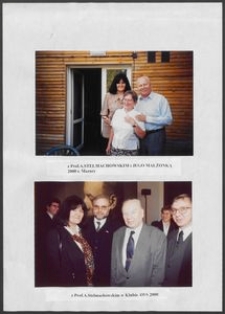 Kartka z albumu - Anna Bogucka Skowrońska z prof. A. Stelmachowskim i jego małżonką, Mazury 2000, oraz z prof. A.Stelmachowskim w Klubie AWS (2000)