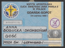 Wizyta Apostolska Ojca świętego Jana Pawła II w Polsce Gdańsk-Sopot 5-6 czerwca 1999 r.