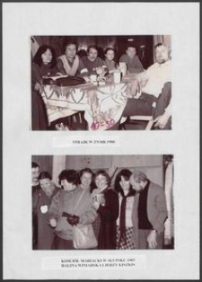 Kartka z albumu - Strajk w ZNMR 1980, Kości&oacute;ł Mariacki 1983, Halina Winiarska i Jerzy Kiszkis