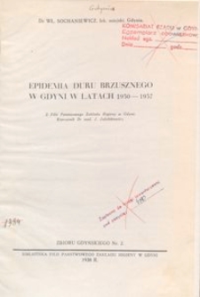 Epidemia duru brzusznego w Gdyni w latach 1930-1937