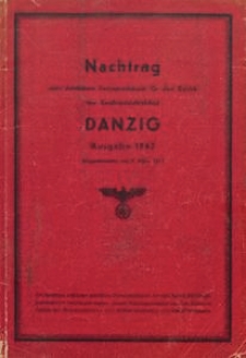 Nachtrag zum Amtlichen Fernsprechbuch f&uuml;r den Bezirk der Reichspostdirektion Danzig : Ausgabe 1942