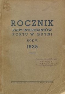 Rocznik Rady Interesantów Portu w Gdyni : 1935