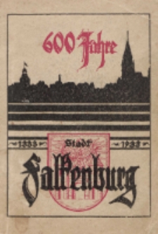 Beiträge zur Geschichte der Stadt Falkenburg. 600 Jahre Stadt Falkenburg 1333-1933