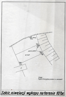 Słupsk - Szkic niwelacji wykopu na terenie 107 ar.