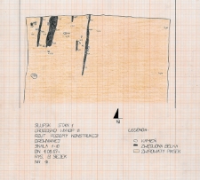 Słupsk - Grodzisko. Rzut poziomy konstrukcji drewnianej. Stanowisko 1, wykop III