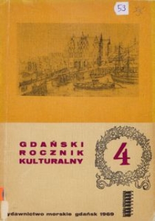 Gdański Rocznik Kulturalny, 1969, nr 4