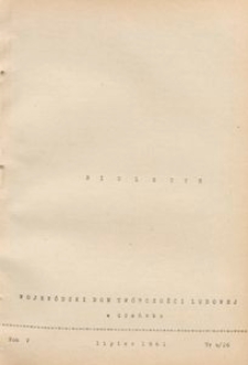 Biuletyn / Wojew&oacute;dzki Dom Tw&oacute;rczości Ludowej w Gdańsku, 1961, nr 4