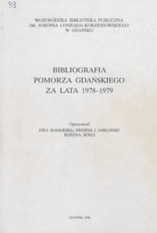 Bibliografia Pomorza Gdańskiego za lata 1978-1979