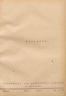Biuletyn / Wojew&oacute;dzki Dom Tw&oacute;rczości Ludowej w Gdańsku, 1960, nr 3