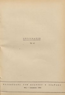Infomator / Wojew&oacute;dzki Dom Kultury w Gdańsku, 1964, nr 43