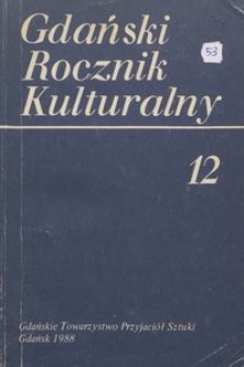 Gdański Rocznik Kulturalny, 1989, nr 12