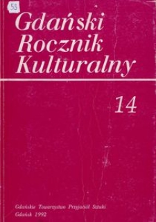 Gdański Rocznik Kulturalny, 1992, nr 14