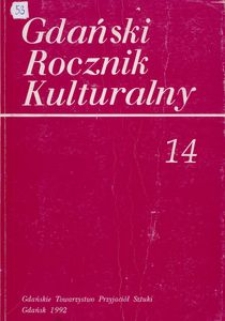 Gdański Rocznik Kulturalny, 1992, nr 14