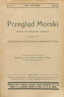 Przegląd Morski : miesięcznik Marynarki Wojennej, 1929, nr 7