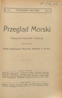 Przegląd Morski : miesięcznik Marynarki Wojennej, 1929, nr 10