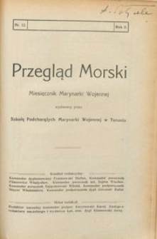 Przegląd Morski : miesięcznik Marynarki Wojennej, 1929, nr 12