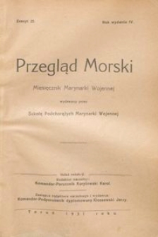 Przegląd Morski : miesięcznik Marynarki Wojennej, 1931, nr 25