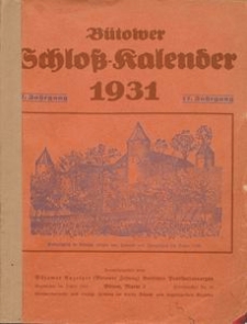 B&uuml;tower Schlo&szlig;-Kalender 1931