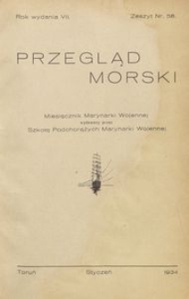 Przegląd Morski : miesięcznik Marynarki Wojennej, 1934, nr 58