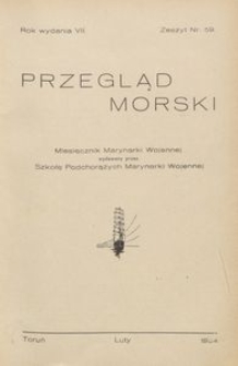 Przegląd Morski : miesięcznik Marynarki Wojennej, 1934, nr 59