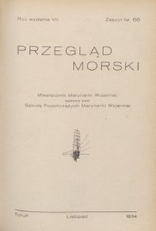 Przegląd Morski : miesięcznik Marynarki Wojennej, 1934, nr 68