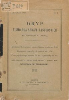 Gryf : pismo dla spraw kaszubskich, 1908, z. 1