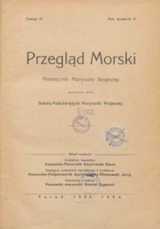 Przegląd Morski : miesięcznik Marynarki Wojennej, 1932, nr 37