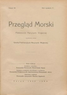 Przegląd Morski : miesięcznik Marynarki Wojennej, 1932, nr 38