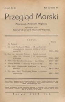 Przegląd Morski : miesięcznik Marynarki Wojennej, 1933, nr 52