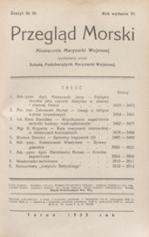Przegląd Morski : miesięcznik Marynarki Wojennej, 1933, nr 53