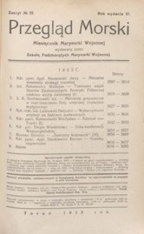 Przegląd Morski : miesięcznik Marynarki Wojennej, 1933, nr 55