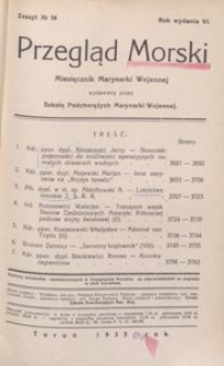Przegląd Morski : miesięcznik Marynarki Wojennej, 1933, nr 56