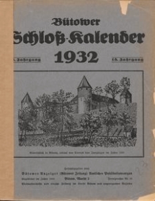 B&uuml;tower Schlo&szlig;-Kalender 1932