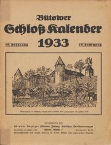 Bütower Schloß-Kalender 1933