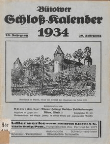 B&uuml;tower Schlo&szlig;-Kalender 1934