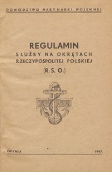 Regulamin służby na okrętach Polskiej Rzeczypospolitej Ludowej (RSO)