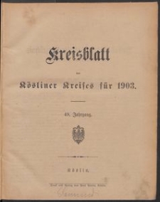 Kreisblatt des Kösliner Kreises 1903