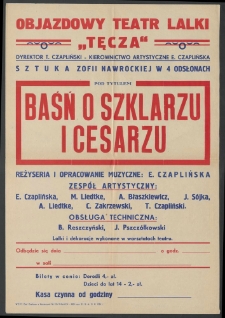 O szklarzu i cesarzu : afisz do spektaklu