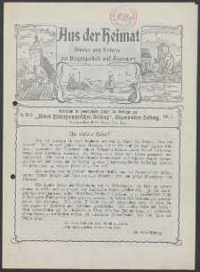 Aus der Heimat. Ernstes und Heiteres aus Vergangenheit und Gegenwart, 1912, Nr. [1]