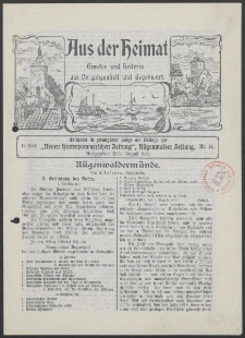 Aus der Heimat. Ernstes und Heiteres aus Vergangenheit und Gegenwart, 1913, Nr. [14]