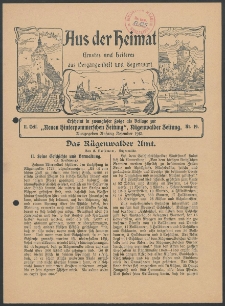 Aus der Heimat. Ernstes und Heiteres aus Vergangenheit und Gegenwart, 1913, Nr. [19]