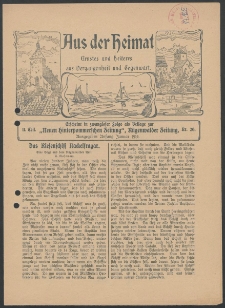 Aus der Heimat. Ernstes und Heiteres aus Vergangenheit und Gegenwart, 1914, Nr. [20]