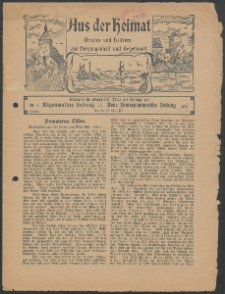 Aus der Heimat. Ernstes und Heiteres aus Vergangenheit und Gegenwart, 1927, Nr. [1]