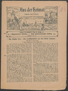 Aus der Heimat. Ernstes und Heiteres aus Vergangenheit und Gegenwart, 1927, Nr. [5]
