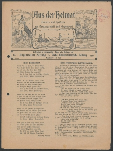 Aus der Heimat. Ernstes und Heiteres aus Vergangenheit und Gegenwart, 1928, Nr. [1]