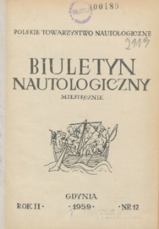 Biuletyn Nautologiczny, nr 12, 1959 r.