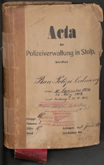 Baupolizei Ordnung von 30.9.1905, 25.03.1909 und Nachtrag von 25.10.1913