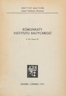 Komunikaty Instytutu Bałtyckiego, z.12