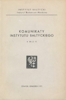 Komunikaty Instytutu Bałtyckiego, z.15