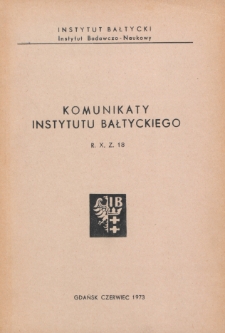 Komunikaty Instytutu Bałtyckiego, z.18